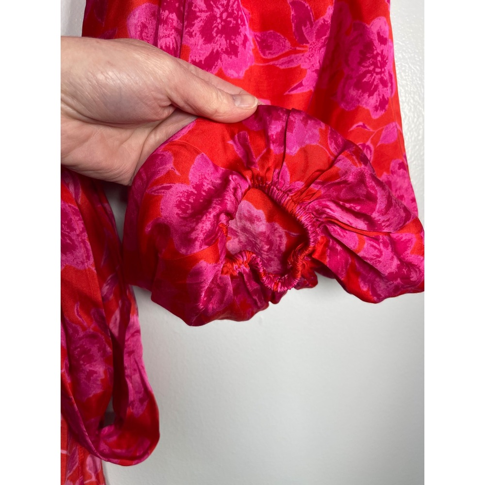 JEN'S PIRATE BOOTY Electro Floral Delirious Wrap Top Small Pink Floral Festival - Picture 4 of 11